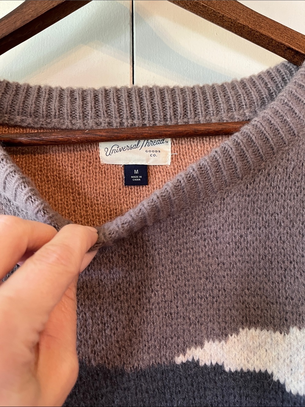 Universal Thread Women's Crewneck Colorblock Sweater in Brown, Gray, Cream - Picture 2 of 3